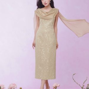 ĐẦM TIỆC ĐÍNH KIM SA D09062