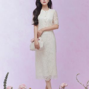 ĐẦM REN TRẮNG D09502